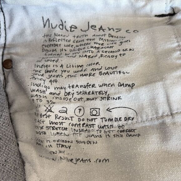 Nudie Grim Tim Broken Black Button Fly Jeans - Picture 13 of 16